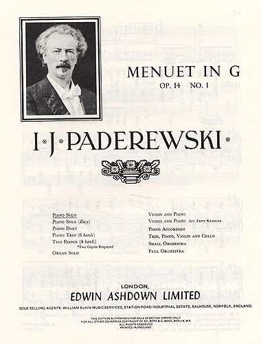 Ignacy Paderewski: Menuet In G Op.14 No.1