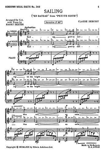 Debussy: Sailing (SA/Piano)