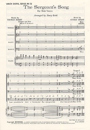 G Holst:The Sergeant's Song