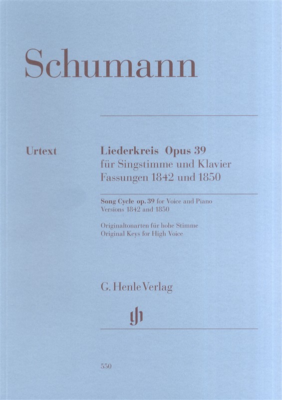 Robert Schumann: Song Cycle Op.39 for Voice and Piano - Versions 1842 and 1850