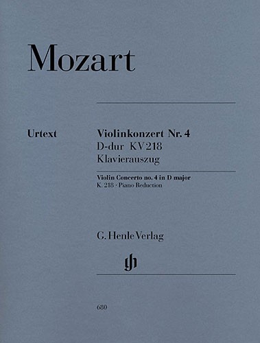 Mozart: Violin Concerto No 4 D K218 - Piano Score (Henle Urtext Edition)