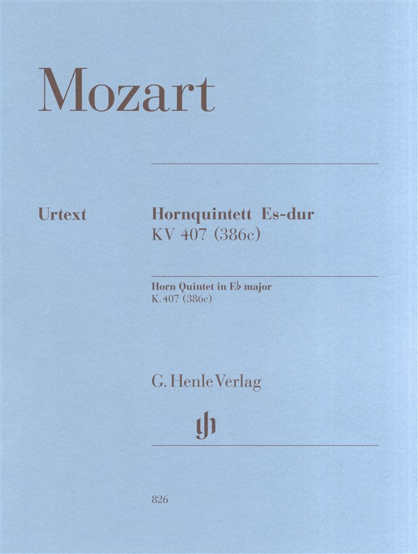 W.A. Mozart: Horn Quintet In E flat K.407 (386c) - Urtext Parts