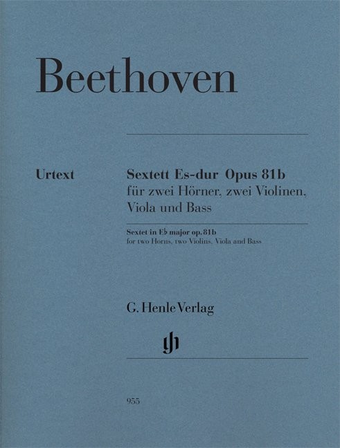 Ludwig Van Beethoven: Sextet In E Flat Op.81b - Urtext Parts