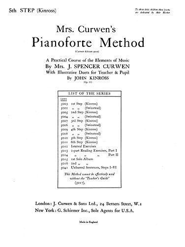 Mrs Curwen's Pianoforte Method 5th Step (Kinross)