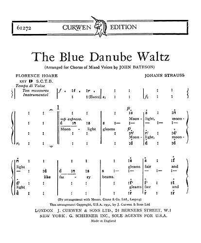 Strauss The Blue Danube Waltz Satb Tonic Solfa