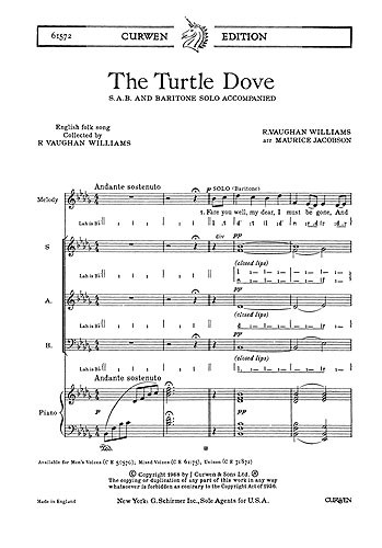 Ralph Vaughan Williams: The Turtle Dove (SAB)