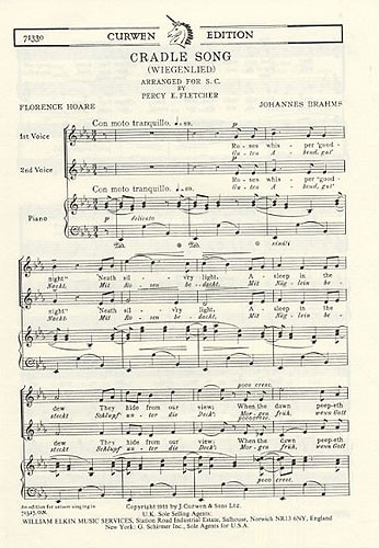 Johannes Brahms: Cradle Song (Wiegenlied)- SA/Piano