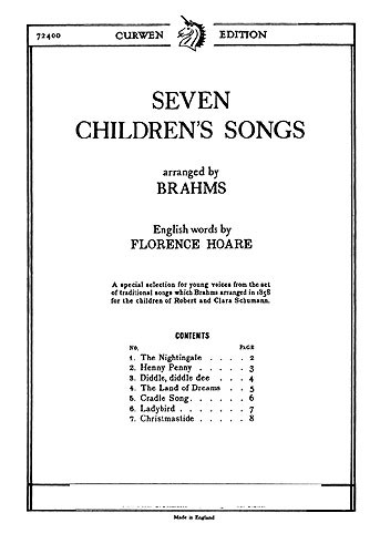 Johannes Brahms: Seven Children's Songs (Unison)