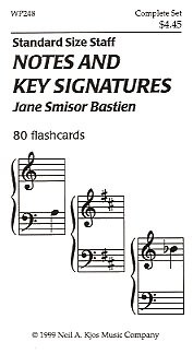 Bastien: Notes And Key Signature Flashcards