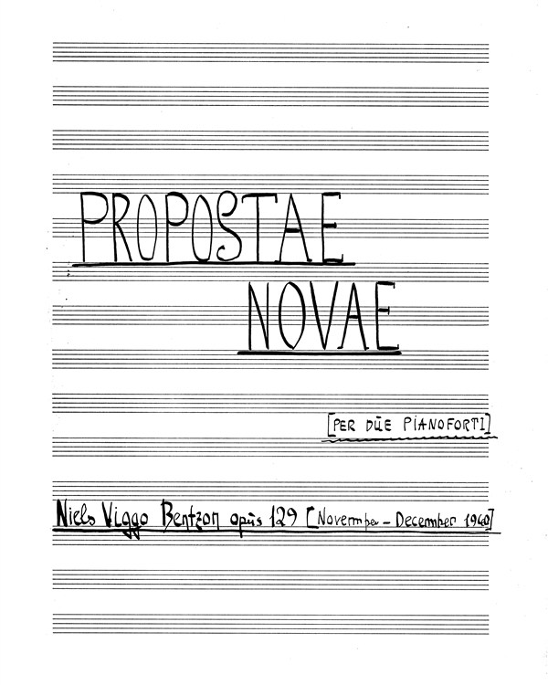 Niels Viggo Bentzon: Propostae Novae Op.129 (Score)