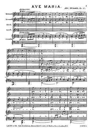 Brahms: Ave Maria Op.12