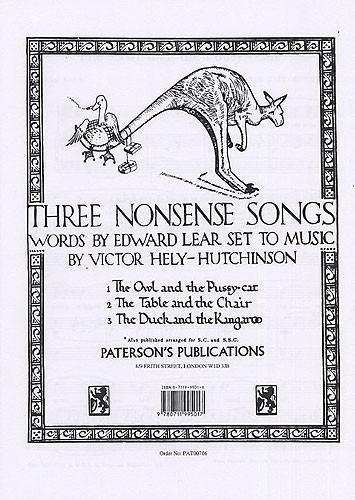 Hely-Hutchinson: Three Nonsense Songs