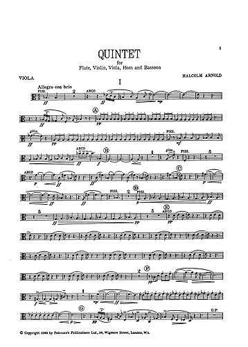 Malcolm Arnold: Quintet Op.7 (Parts)