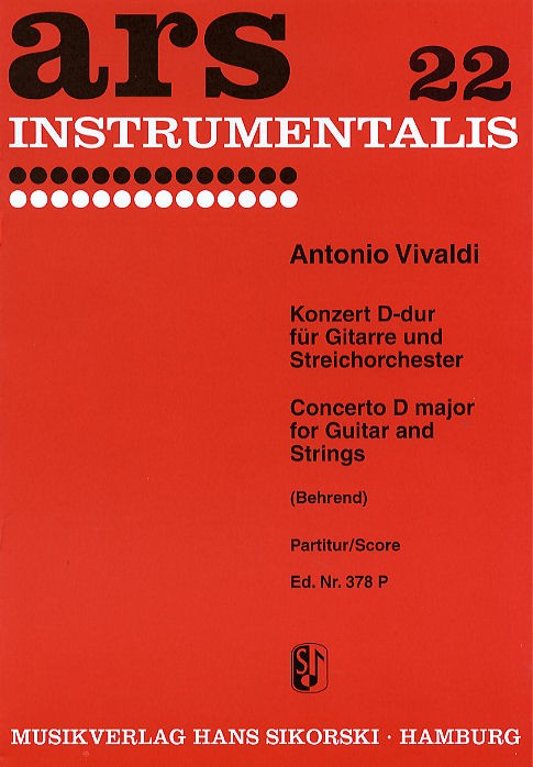 Antonio Vivaldi: Concerto In D RV 93 - Score (Guitar/Strings)