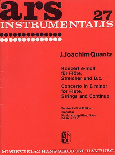 Joann Joachim Quantz: Concerto in E-Minor - Piano Score