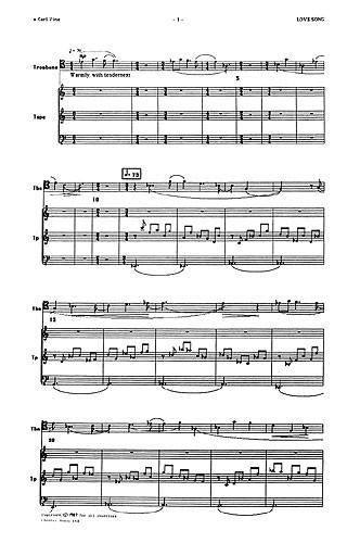 Carl Vine: Love Song (Trombone/CD)