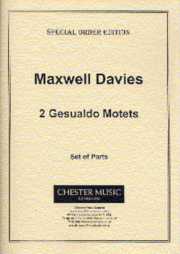 Peter Maxwell Davies: Two Gesualdo Motets (Set of Parts)