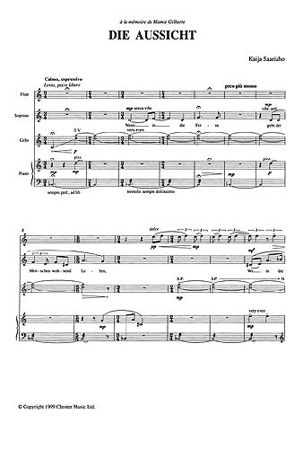 Kaija Saariaho: Die Aussicht (Score And Parts)