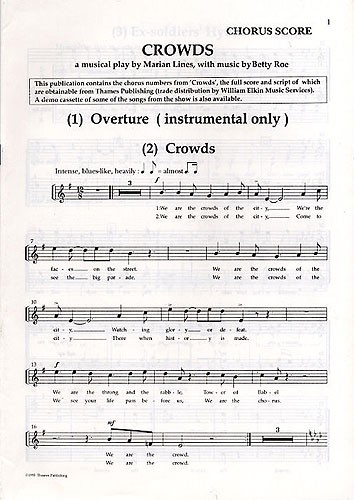 Betty Roe: Crowds (Chorus Score)