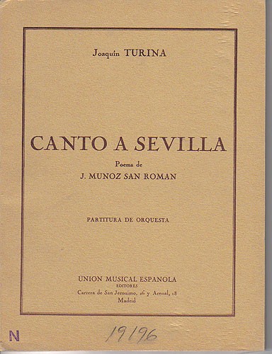 Joaquin Turina: Canto A Sevilla