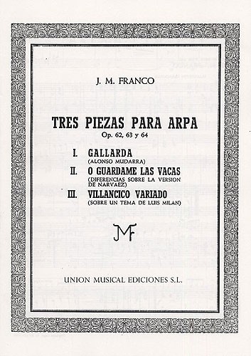 Franco Tres Piezas Op.62,63,64 Harp
