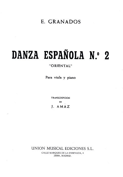 Enrique Granados: Danza Espanola No.2 - Oriental (Viola/Piano)