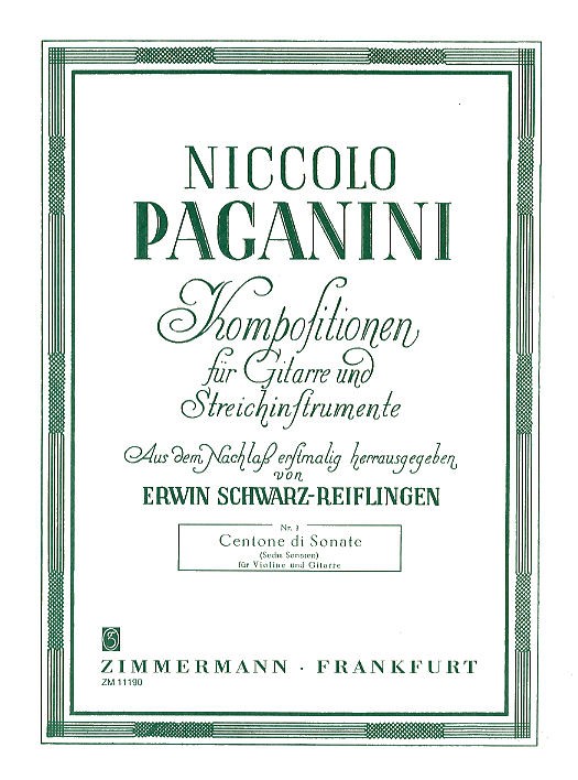 Niccolo Paganini: Centone Di Sonate (Sechs Sonaten)