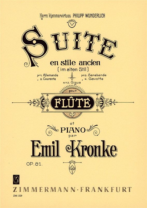 Emil Kronke: Suite In Olden Style Op.81