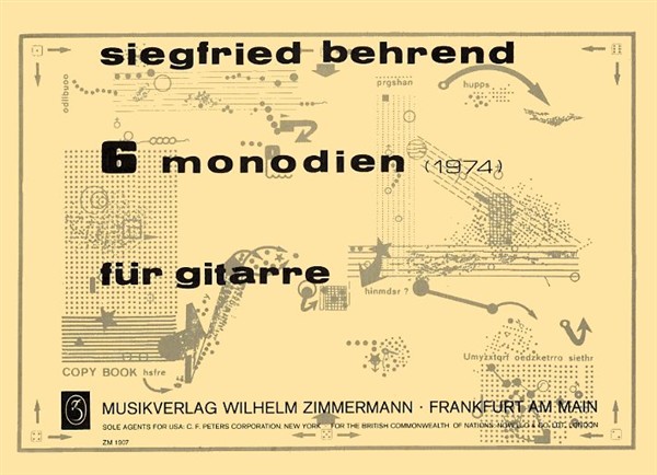 Siegfried Behrend: 6 Monodien