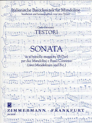 Carlo Giovanni Testori: Sonata In B Flat For Two Mandolins And Basso Continuo