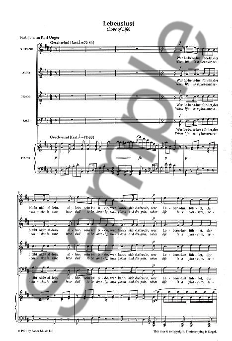 Franz Schubert: Four Partsongs (SATB/Piano)