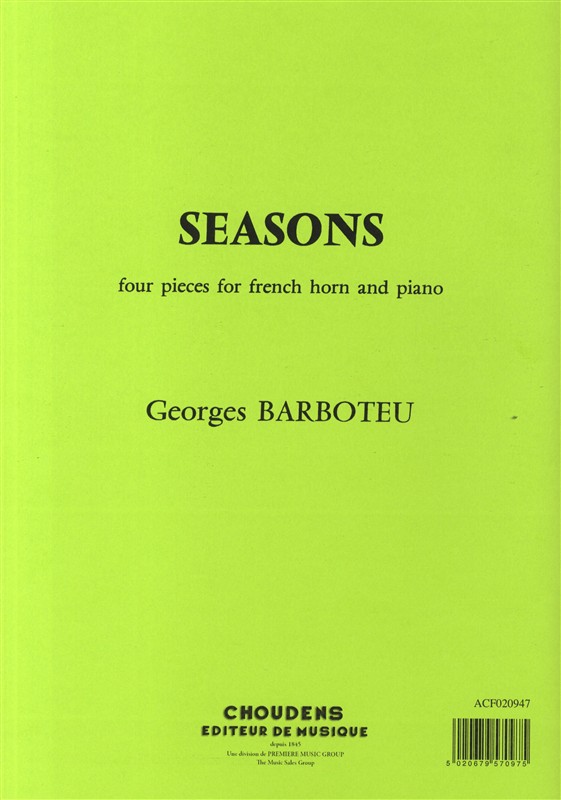 Georges Barboteu: Seasons - Four Pieces (French Horn/Piano)