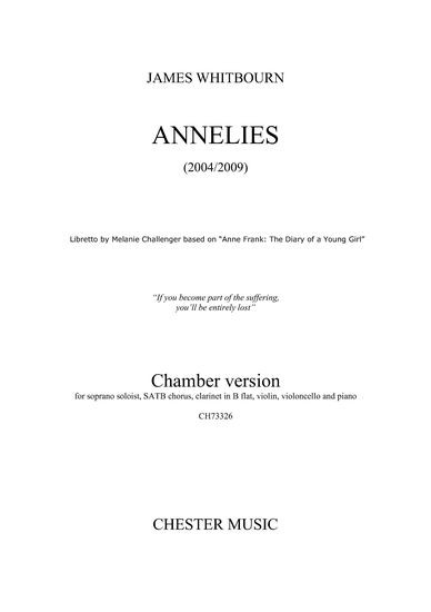 James Whitbourn: Annelies (Chamber Version) - Parts