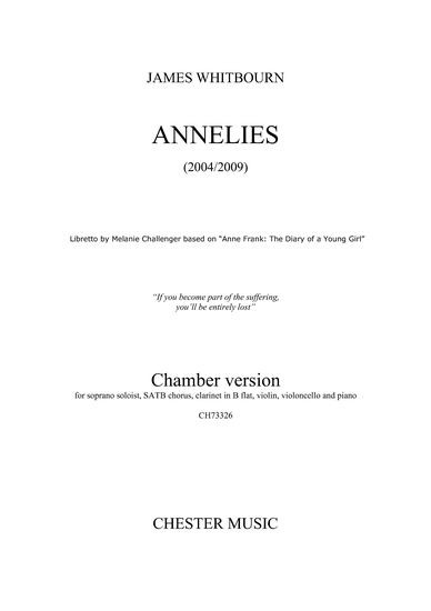 James Whitbourn: Annelies (Chamber Version) - Parts