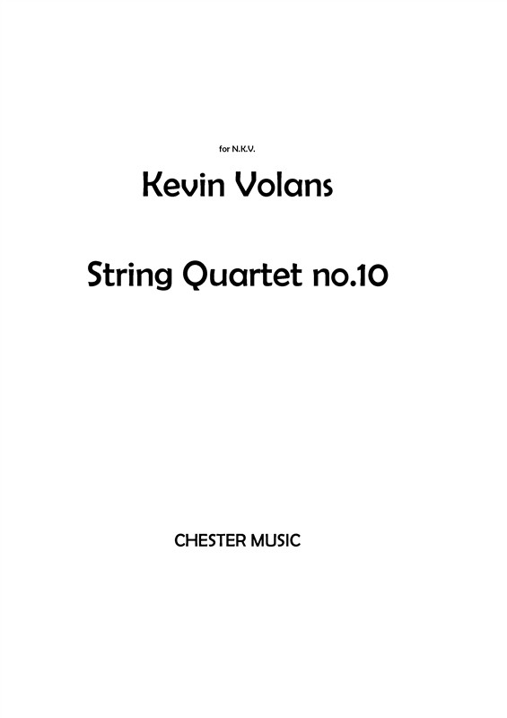 Kevin Volans: String Quartet No.10- Full Score