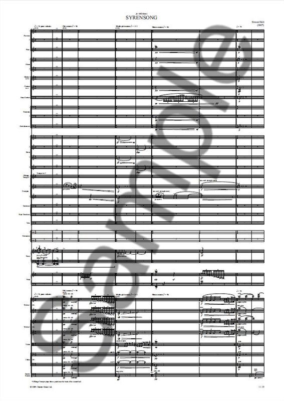 Simon Holt: Syrensong (Study Score)