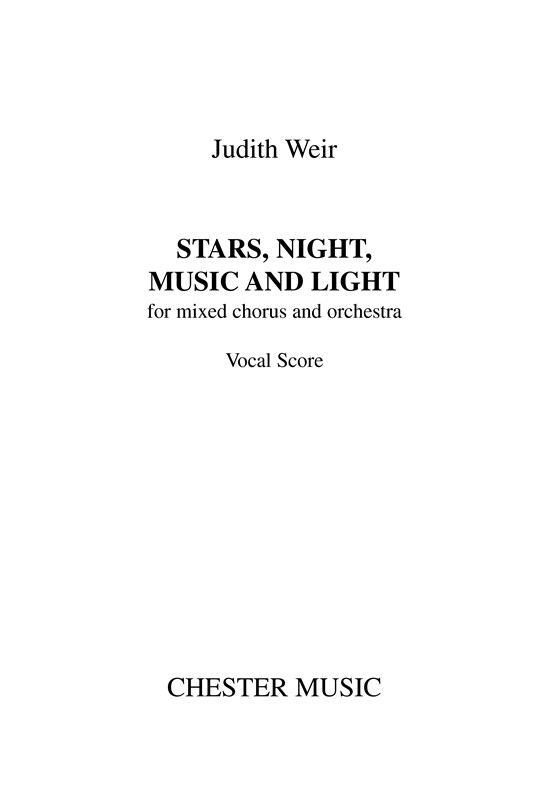 Judith Weir: Stars, Night, Music And Light (Vocal Score)