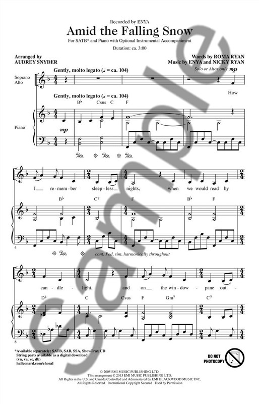 Amid The Falling Snow (SATB)