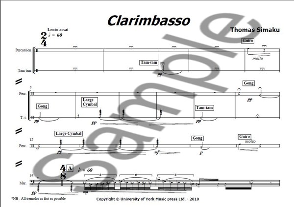 Thomas Simaku: Clarimbasso