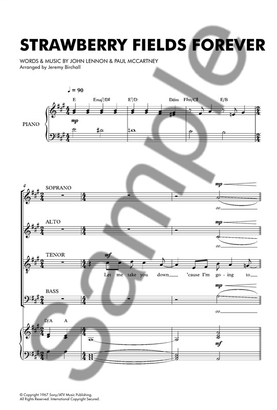 The Beatles: Strawberry Fields Forever (SATB/Piano)