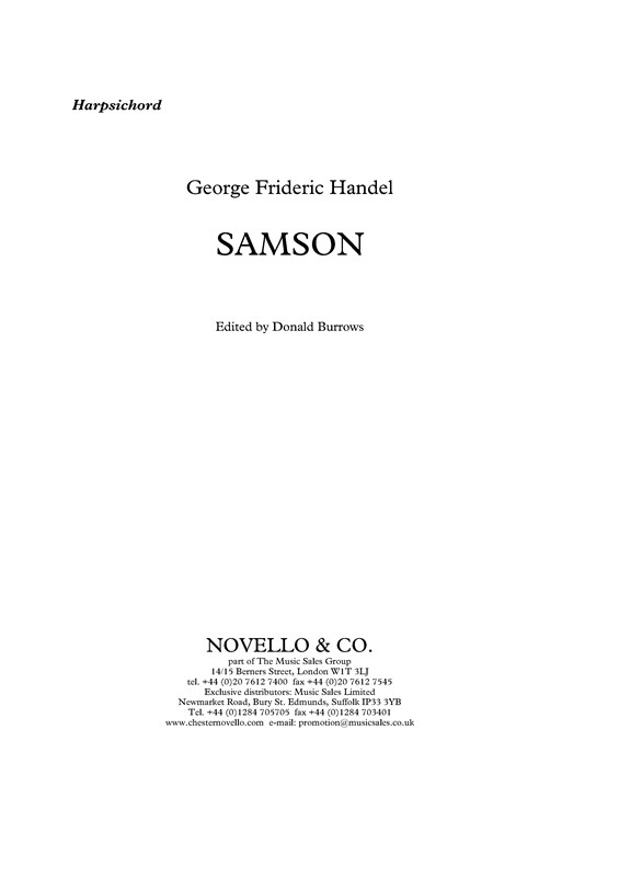 G.F. Handel: Samson (Harpsichord Part)