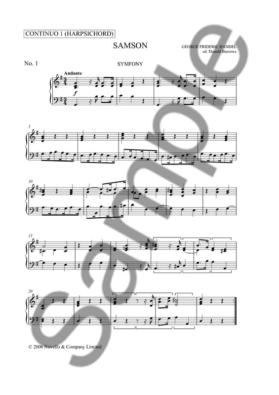 G.F. Handel: Samson (Harpsichord Part)