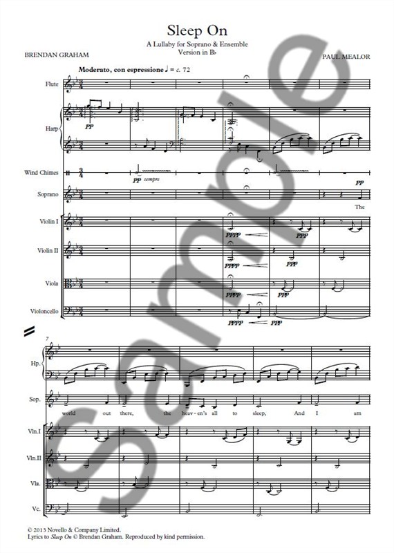 Paul Mealor: Sleep On- In B Flat Full Score