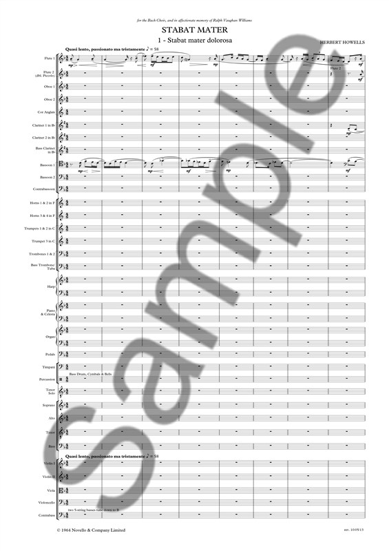 Herbert Howells: Stabat Mater (Full Score)