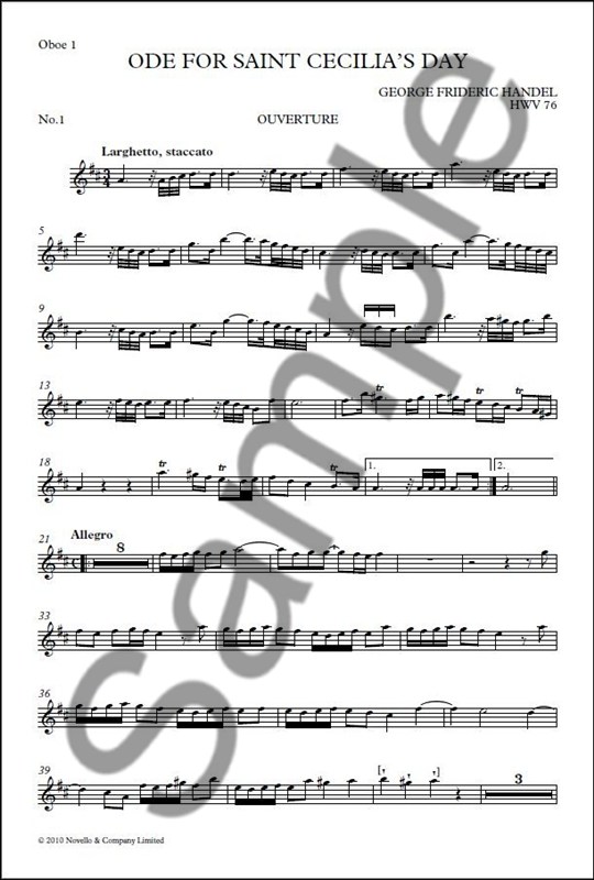 Ode For Saint Cecilia's Day (Basson, Timpani, Flute, Oboe 1 and Trumpet 1& 2)