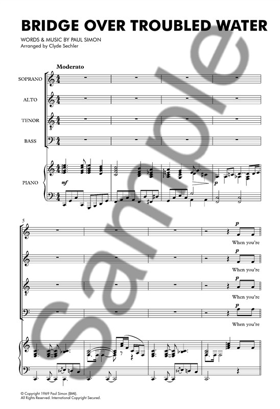 Simon & Garfunkel: Bridge Over Troubled Water (SATB/Piano)