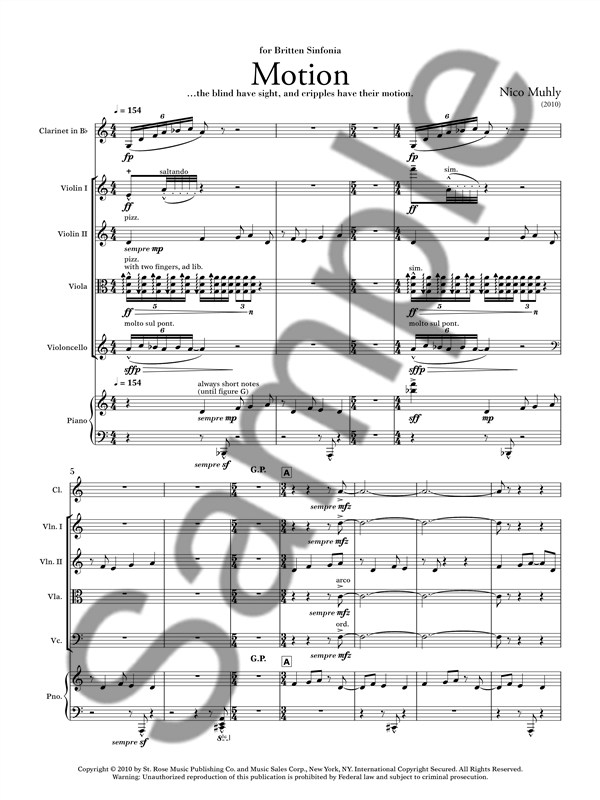 Nico Muhly: Motion (Score/Parts)