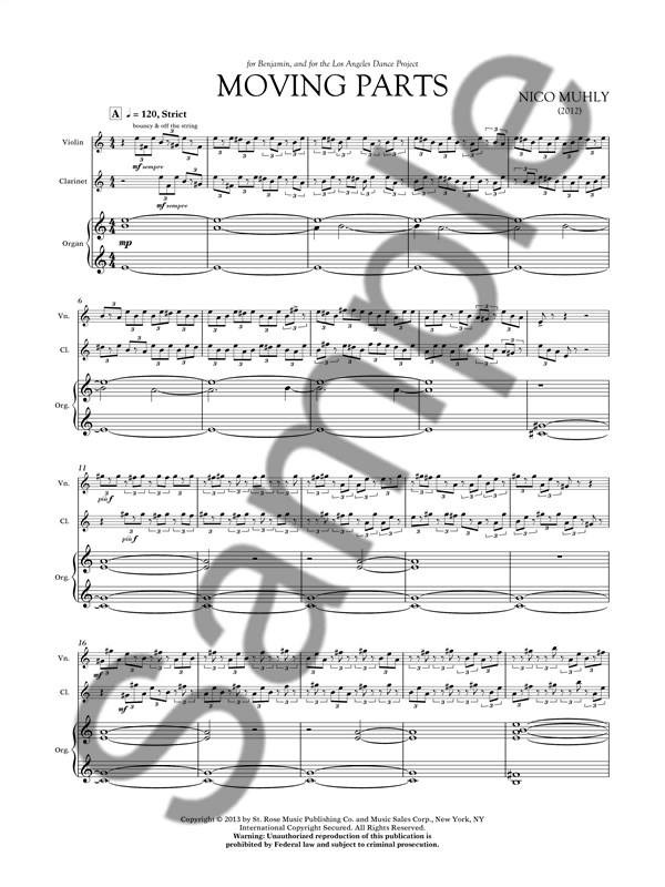 Nico Muhly: Moving Parts (Score/Parts)