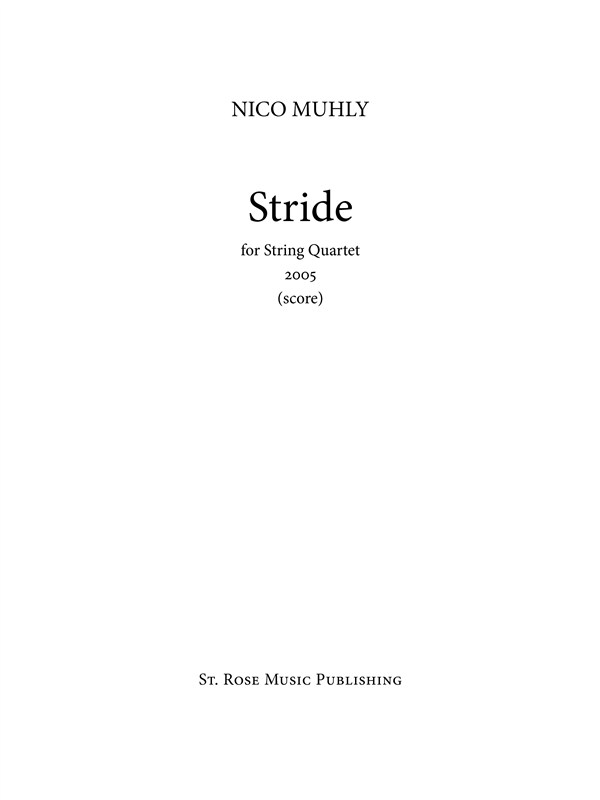 Nico Muhly: Stride (Score/Parts)