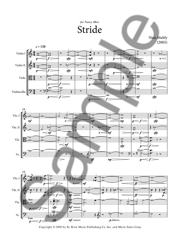 Nico Muhly: Stride (Score/Parts)